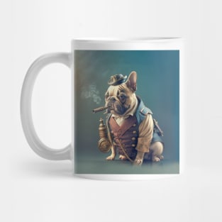 French Bulldog Steampunk Smoking Pipe Mug